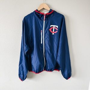 MN TWINS Success Brands Men’s Lightweight Hooded Zip Up Jacket Blue Size XL